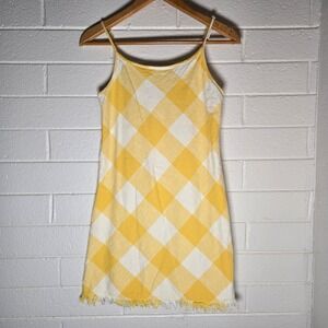 Natural Reflections Gingham Mini Dress Medium Check Plaid Cotton Picnic Summer